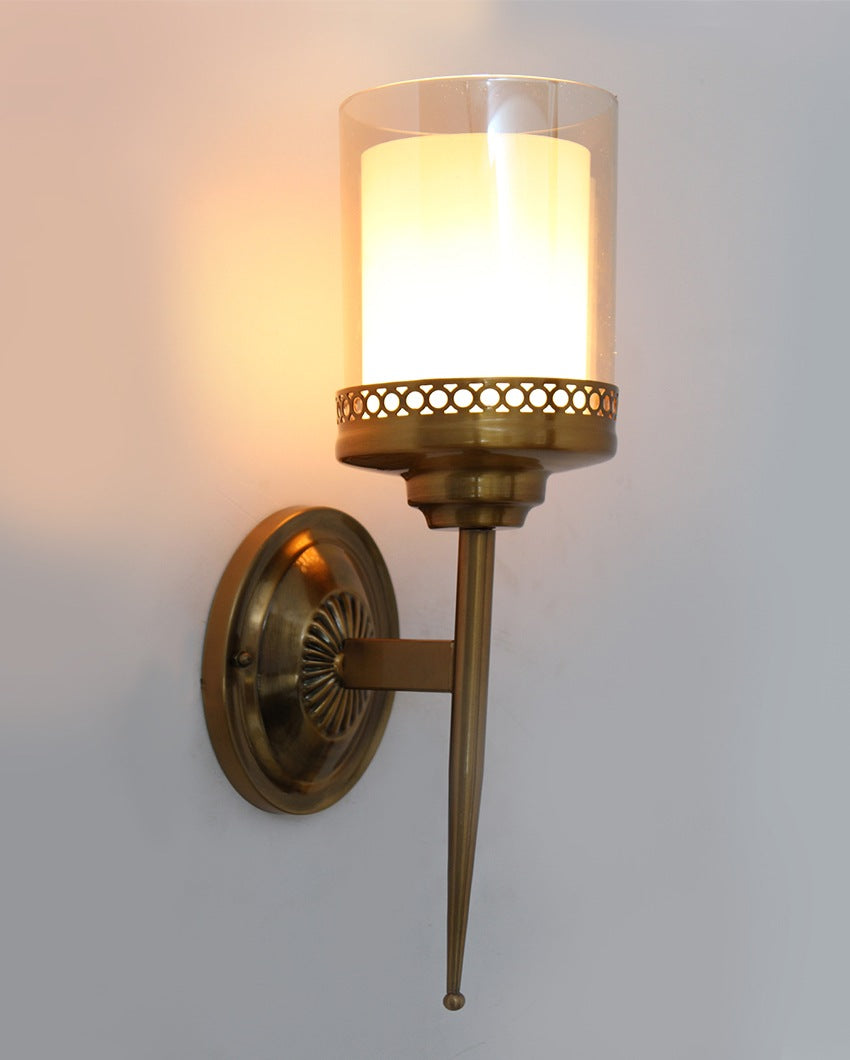 Vintage Brass Sconce with Cutout Design Metal Wall Light | 6 x 6 x 16 inches