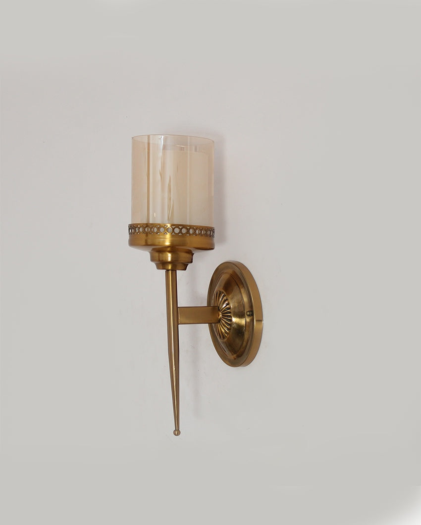 Vintage Brass Sconce with Cutout Design Metal Wall Light | 6 x 6 x 16 inches