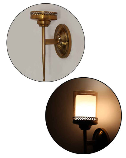 Vintage Brass Sconce with Cutout Design Metal Wall Light | 6 x 6 x 16 inches