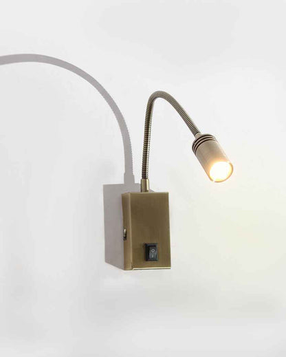 Brass LED Reading Spotlight Wall Mount Metal Light | 12 x 2 x 3 inches