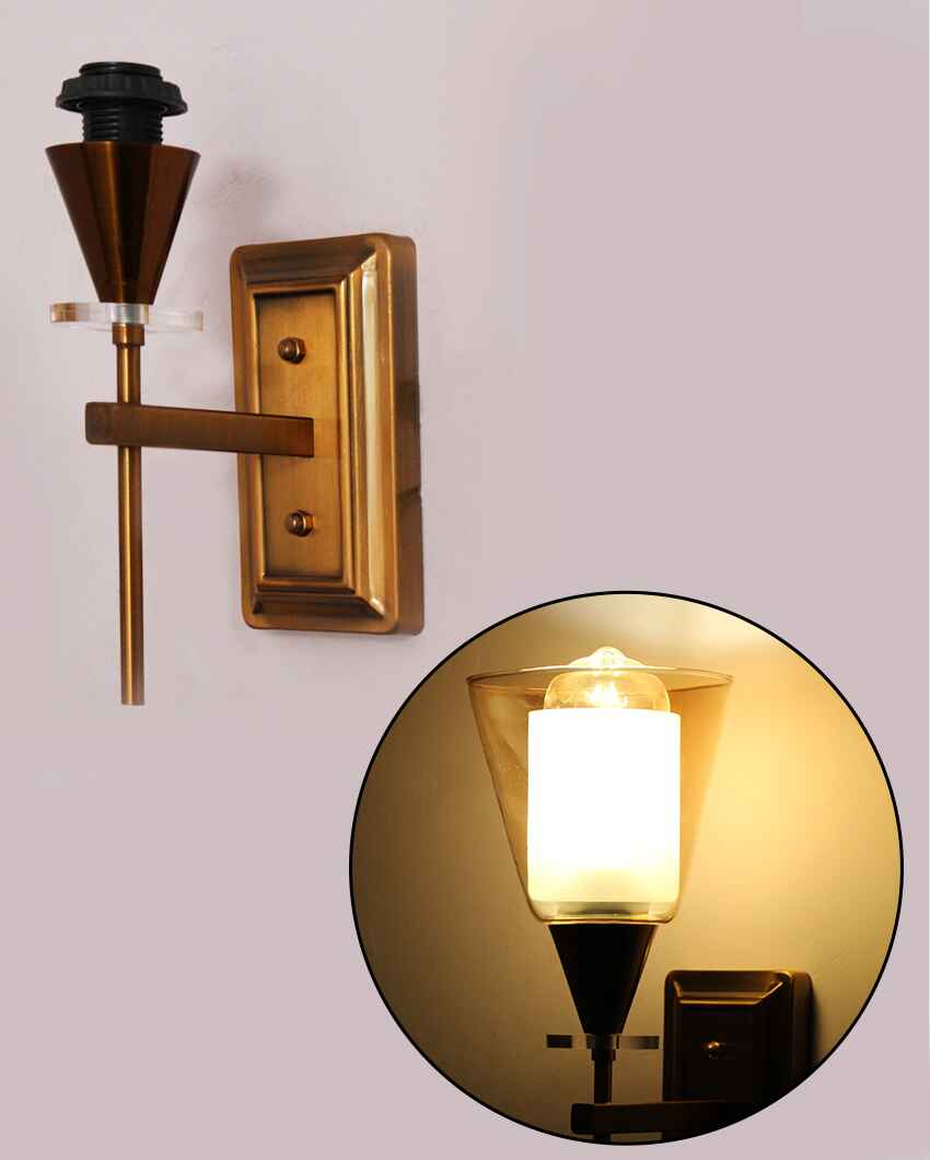 Classic Cone Double Shaded Metal Wall Light | 4 x 4 x 13 inches