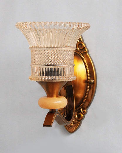 Antique & Glamorous Radiant Shine Crystal Pendant with Gold Finish Sconce Wall Light | 8 x 15 inches