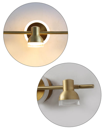 Golden & Luxe Glow Triple-Head Picture LED Backplate with Gold Finish Wall Light | 17 x 3 inches