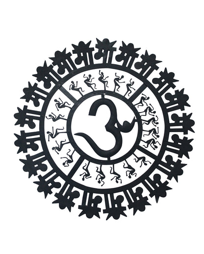 Om & Maa Symbols Metal Wall Decor | 25 x 2 inches