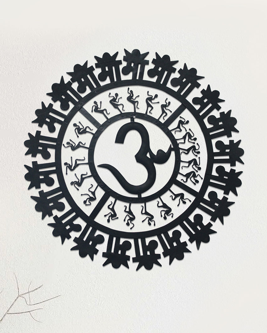 Om & Maa Symbols Metal Wall Decor | 25 x 2 inches