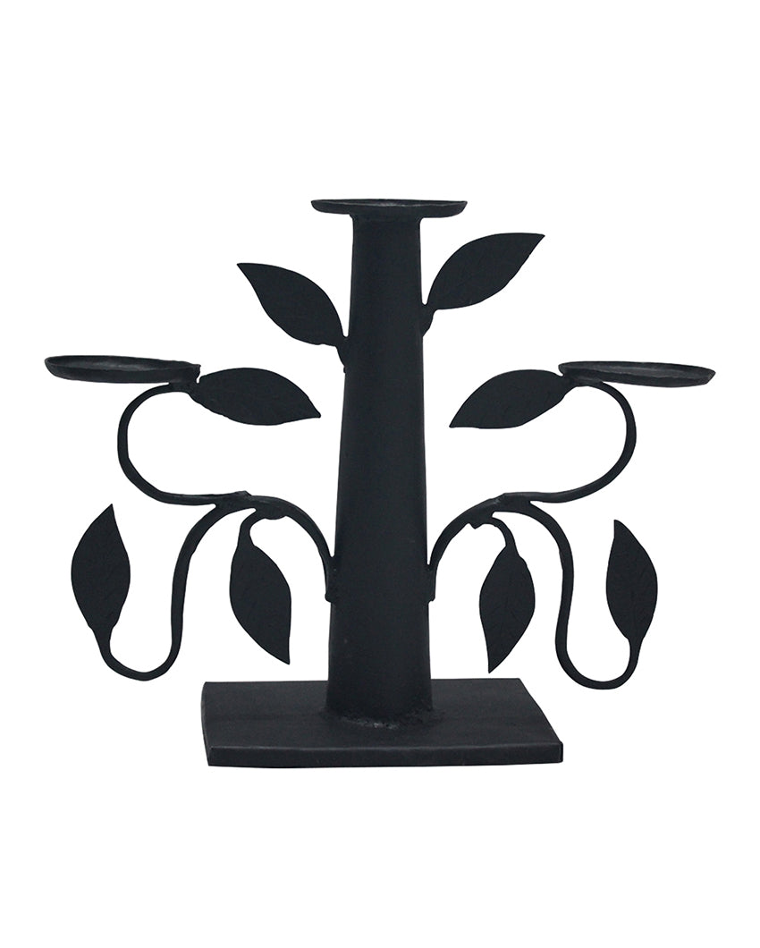 Tree & Leaf  Bastar Tribal Art Decorative Tea Light Candle Holder | 10 x 3 x 11 inches