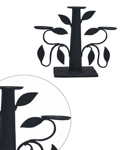 Tree & Leaf  Bastar Tribal Art Decorative Tea Light Candle Holder | 10 x 3 x 11 inches