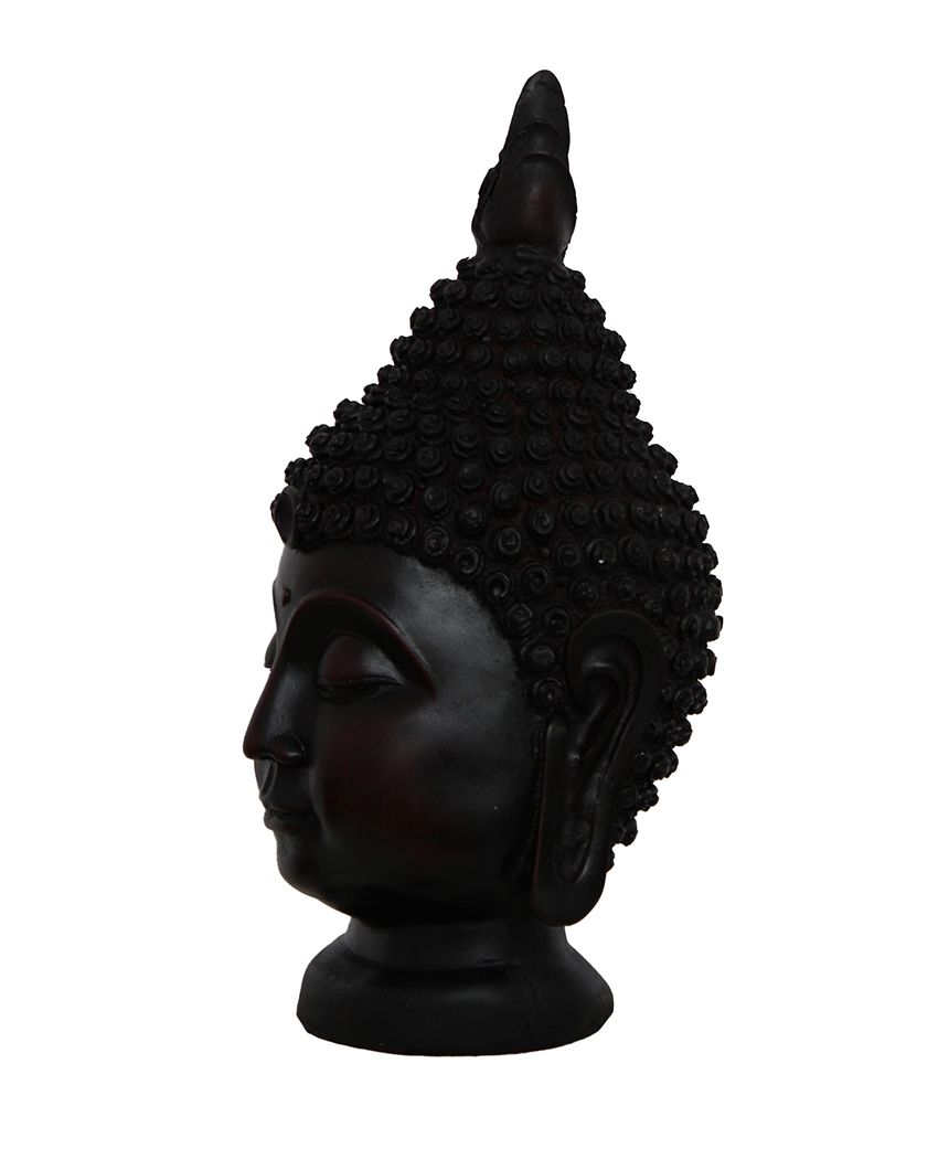 Wooden & Marble Stone Dust Buddha Face Statue For Home Décor