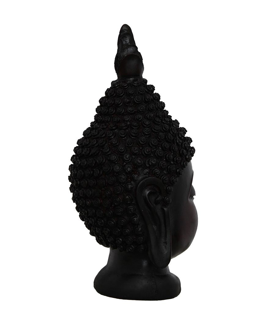 Wooden & Marble Stone Dust Buddha Face Statue For Home Décor