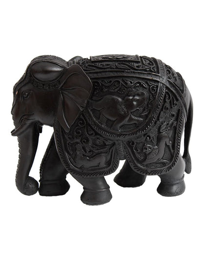 Handicraft Elephant Marble Stone Statues Showpiece | Set of 2