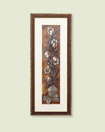 Egyptian Peony Flower Wall Painting | 10 x 23