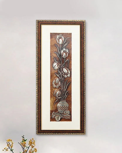 Egyptian Peony Flower Wall Painting | 10 x 23