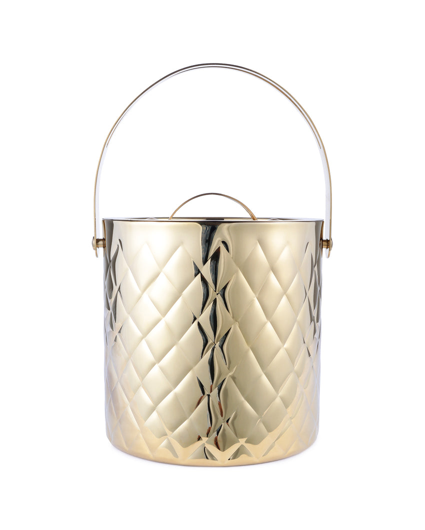 Luxurious Elegant Diamond Ice Bucket With Lid & Tong | 7 x 12 inches