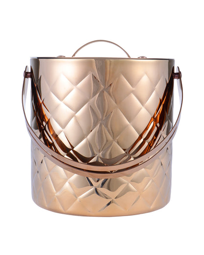 Luxurious Elegant Diamond Ice Bucket With Lid & Tong | 7 x 12 inches