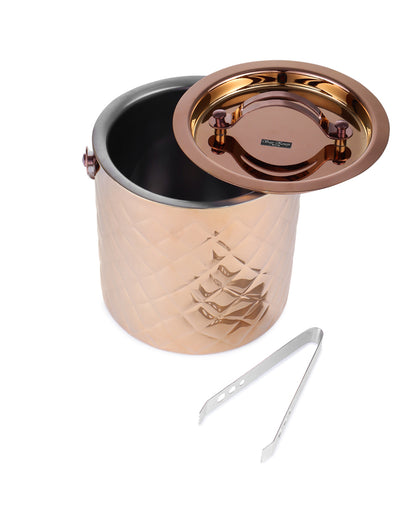 Luxurious Elegant Diamond Ice Bucket With Lid & Tong | 7 x 12 inches