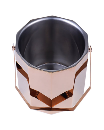 Sophisticated Durable Aura Ice Bucket With Lid & Tong | 5 x 12 inches