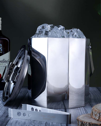 Premium Functional Aura Ice Bucket With Lid & Tong | 7 x 12 inches