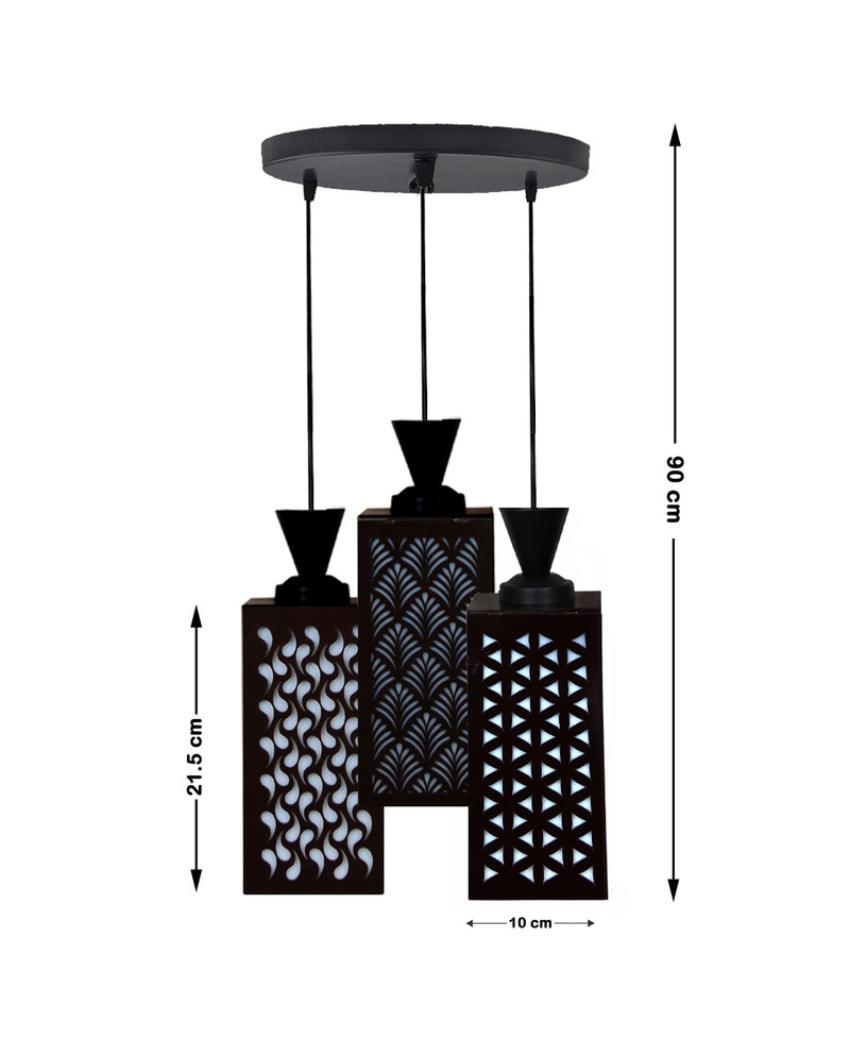 Beautiful Wooden 3 Lights Pendant Foyer Ceiling Lamp | 8 x 4 x 35 inches