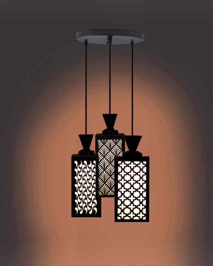 Ambiente Wooden 3 Lights Pendant Foyer Ceiling Lamp | 8 x 4 x 35 inches