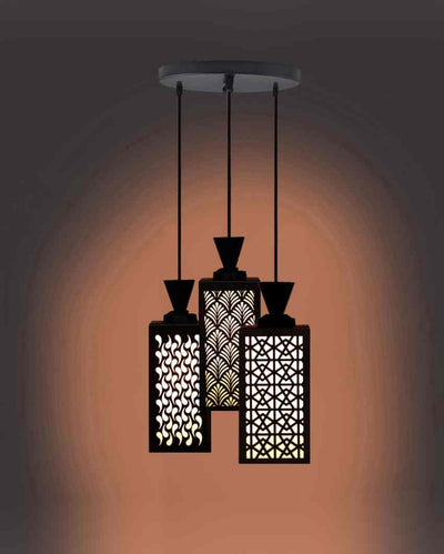 Artesanía Wooden 3 Lights Pendant Foyer Ceiling Lamp | 8 x 4 x 35 inches