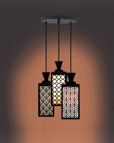 Artístico Wooden 3 Lights Pendant Foyer Ceiling Lamp | 8 x 4 x 35 inches