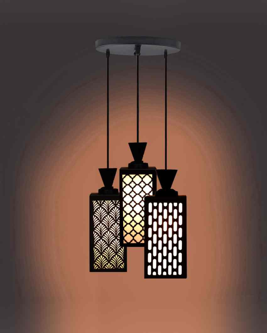 Armonioso Wooden 3 Lights Pendant Foyer Ceiling Lamp | 8 x 4 x 35 inches