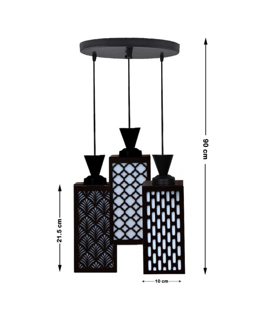 Armonioso Wooden 3 Lights Pendant Foyer Ceiling Lamp | 8 x 4 x 35 inches