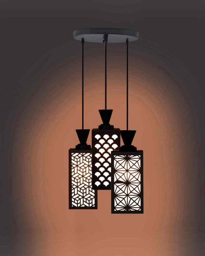 Artisan 3 Lights Foyer Wooden Pendant Ceiling Lamp | 8 x 4 x 35 inches