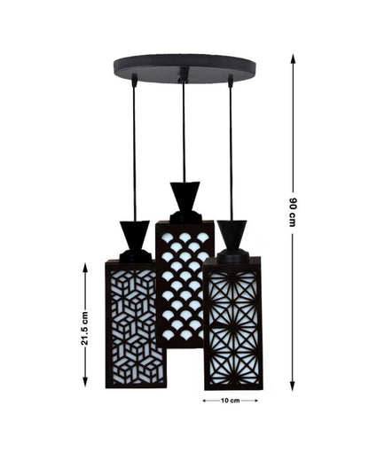 Artisan 3 Lights Foyer Wooden Pendant Ceiling Lamp | 8 x 4 x 35 inches