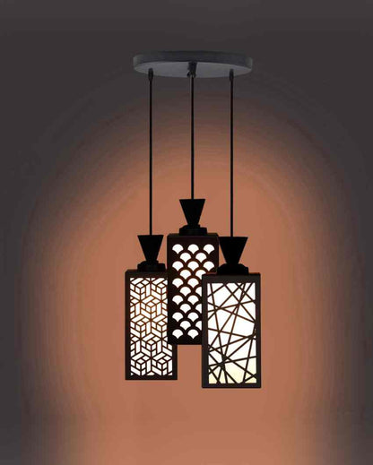 Armonioso 3 Lights Foyer Wooden Pendant Ceiling Lamp | 8 x 4 x 35 inches