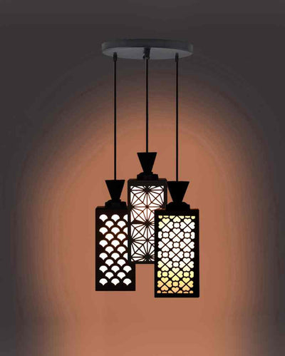 Arte 3 Lights Foyer Wooden Pendant Ceiling Lamp | 8 x 4 x 35 inches