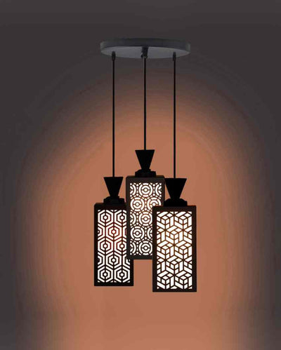 Armonioso Wooden Pendant 3 Lights Foyer Ceiling Lamp | 8 x 4 x 35 inches