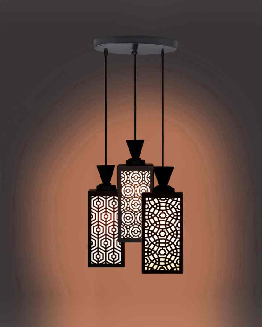 Arte Wooden Pendant 3 Lights Foyer Ceiling Lamp | 8 x 4 x 35 inches