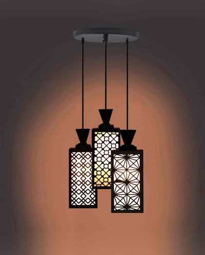 Artístico 3 Lights Wooden Premium Foyer Ceiling Lamp | 8 x 4 x 35 inches