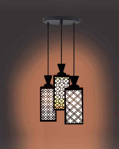 Rango 3 Lights Wooden Premium Foyer Ceiling Lamp | 8 x 4 x 35 inches