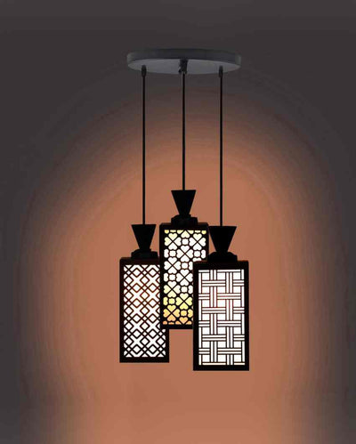 Contemporary 3 Lights Wooden Premium Foyer Ceiling Lamp | 8 x 4 x 35 inches