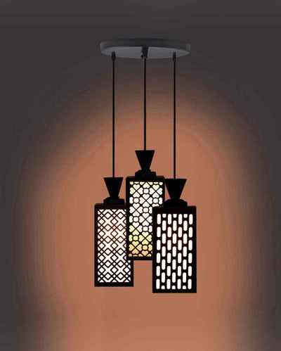 Modern 3 Lights Wooden Premium Foyer Ceiling Lamp | 8 x 4 x 35 inches
