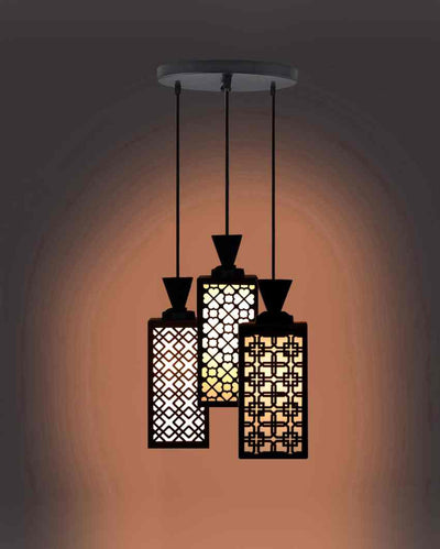 Fein 3 Lights Wooden Premium Foyer Ceiling Lamp | 8 x 4 x 35 inches