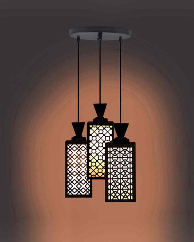 Kreat 3 Lights Wooden Premium Foyer Ceiling Lamp | 8 x 4 x 35 inches