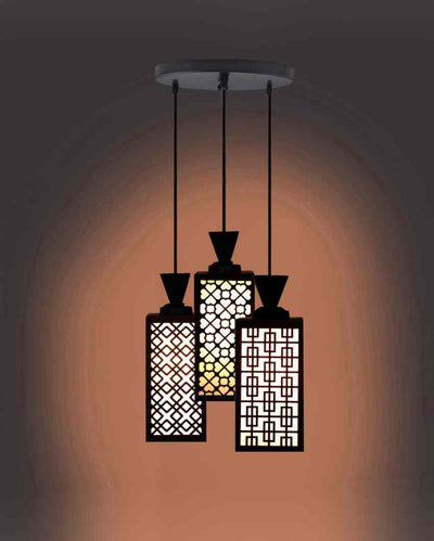 Funktional 3 Lights Wooden Premium Foyer Ceiling Lamp | 8 x 4 x 35 inches