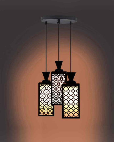 Innovative 3 Lights Wooden Premium Foyer Ceiling Lamp | 8 x 4 x 35 inches