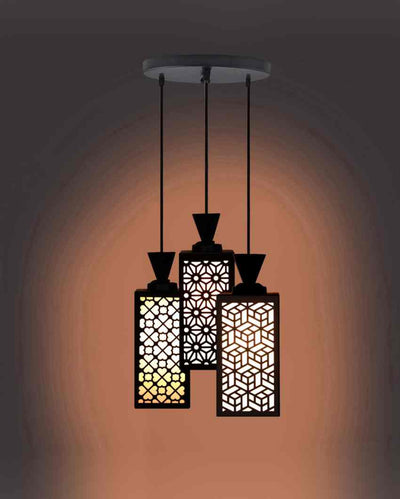 Schatti 3 Lights Wooden Premium Foyer Ceiling Lamp | 8 x 4 x 35 inches