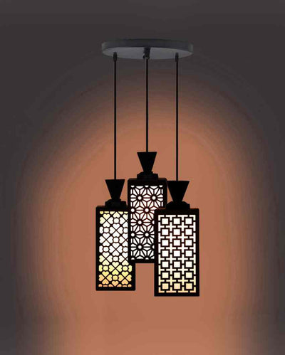 Holzart 3 Lights Wooden Premium Foyer Ceiling Lamp | 8 x 4 x 35 inches