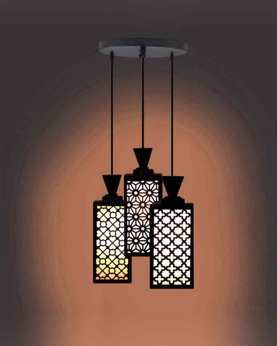 Heavy 3 Lights Wooden Pendant Room Ceiling Lamp | 8 x 4 x 35 inches