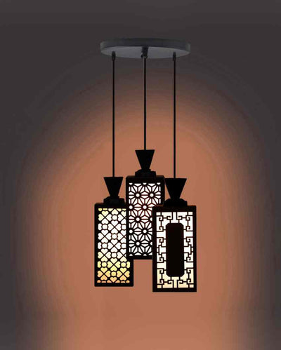 Exquisit 3 Lights Wooden Premium Foyer Ceiling Lamp | 8 x 4 x 35 inches