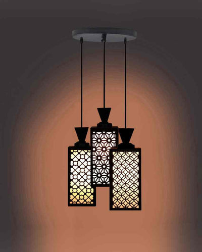 Cálida 3 Lights Wooden Premium Foyer Ceiling Lamp | 8 x 4 x 35 inches