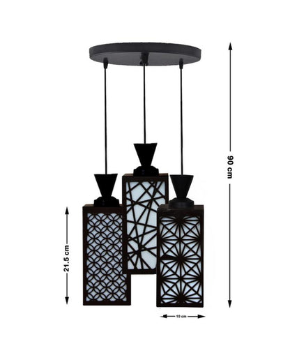 Artisan 3 Lights Wooden Pendant Foyer Ceiling Lamp | 8 x 4 x 35 inches