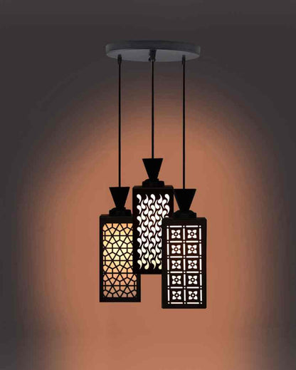 Arte 3 Lights Wooden Pendant Foyer Ceiling Lamp | 8 x 4 x 35 inches