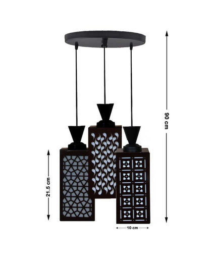 Arte 3 Lights Wooden Pendant Foyer Ceiling Lamp | 8 x 4 x 35 inches