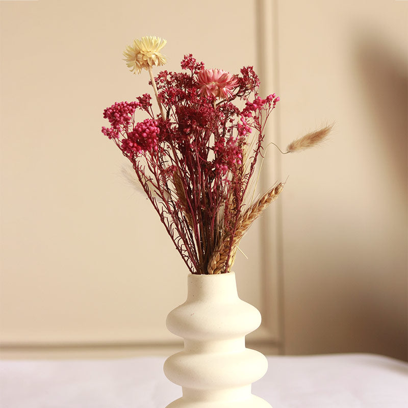 Tiered Modern Vase With Marshmallow Bunch Default Title